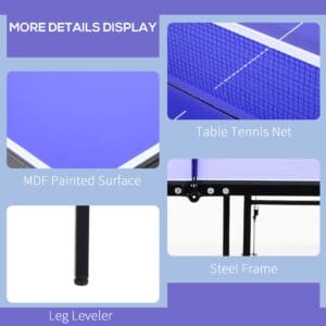 Homcom Mini Table Tennis Table Portable