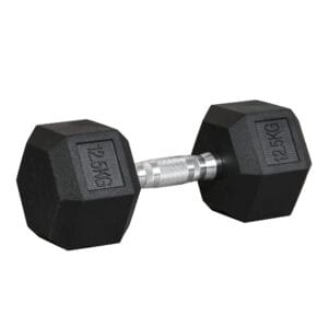 Homcom Rubber Hex Dumbbell 12.5KG Single