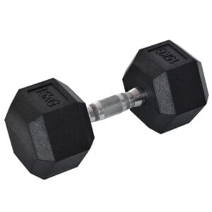 Homcom Rubber Hex Dumbbell 15KG Single