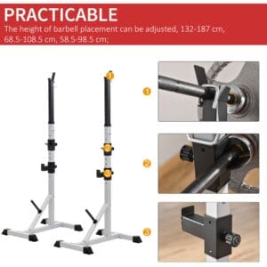 Homcom Squat Racks Pair of Barbell Stands