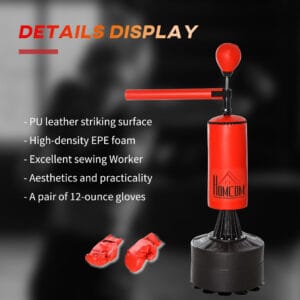 Homcom Boxing Punch Bag Stand Flexible Arm