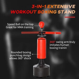 Homcom Boxing Punch Bag Stand Flexible Arm