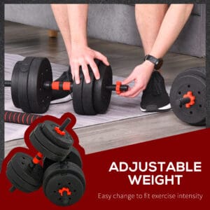 Homcom 2-IN-1 Barbell Dumbbells Weight Set