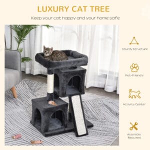 Pawhut Cat Rest & Play Activity Tree w/ Houses