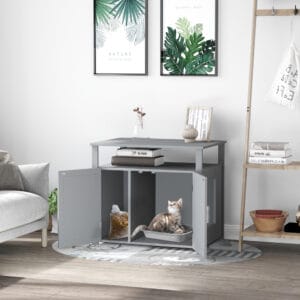 Pawhut Wood Cat Litter Box Enclosure