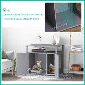 Pawhut Wood Cat Litter Box Enclosure