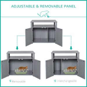 Pawhut Wood Cat Litter Box Enclosure