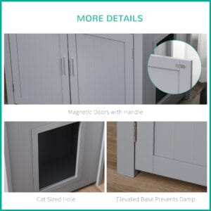 Pawhut Wood Cat Litter Box Enclosure