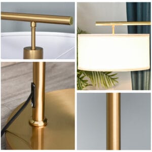 Homcom Floor Lamp with Linen Lampshade
