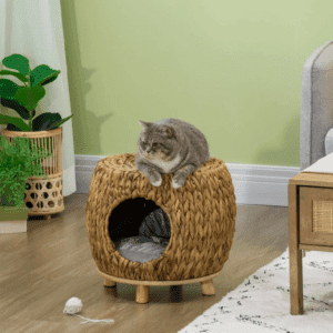 Rattan Cat House Stool Wicker Bed