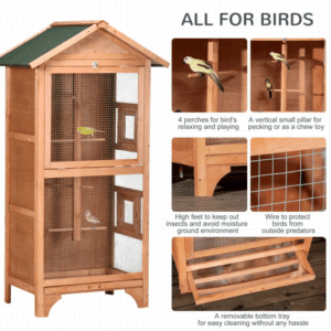 Wooden Bird Aviary for Finch Canary