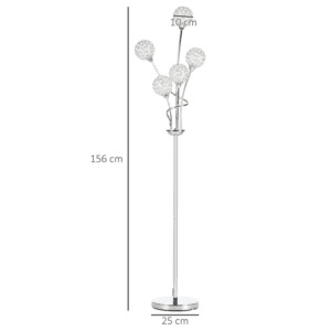 Homcom K9 Crystal Floor Lamp 5 Lights