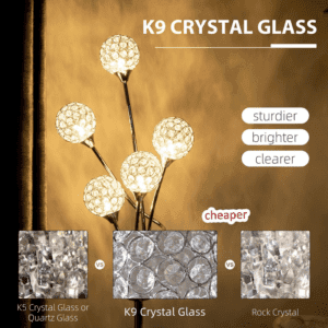 Homcom K9 Crystal Floor Lamp 5 Lights