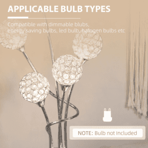 Homcom K9 Crystal Floor Lamp 5 Lights