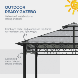 Outsunny Gazebo Hard Top 3 x 3m Outsunny Gazebo Hard Top 3 x 3m