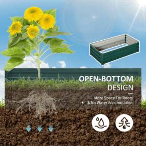 Outsunny Raised Planter Bed Steel