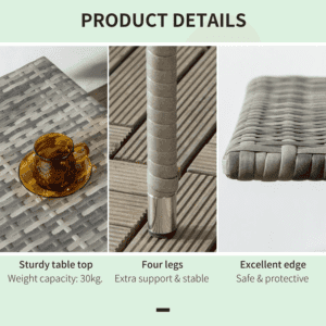 Outsunny Outdoor Coffee Table PE Rattan