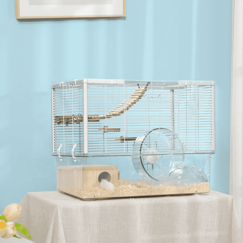 PawHut Hamster Cage with Deep Bottom Ramp PawHut Hamster Cage with Deep Bottom Ramp
