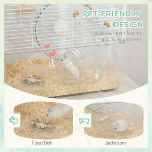 PawHut Hamster Cage with Deep Bottom Ramp PawHut Hamster Cage with Deep Bottom Ramp