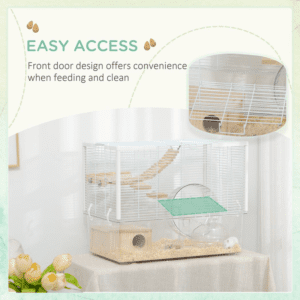 PawHut Hamster Cage with Deep Bottom Ramp PawHut Hamster Cage with Deep Bottom Ramp