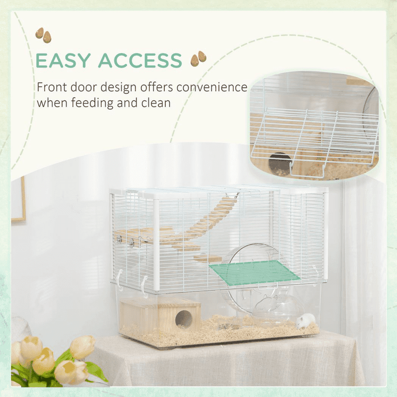 PawHut Hamster Cage with Deep Bottom Ramp PawHut Hamster Cage with Deep Bottom Ramp