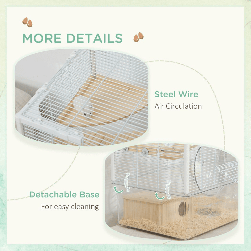 PawHut Hamster Cage with Deep Bottom Ramp PawHut Hamster Cage with Deep Bottom Ramp