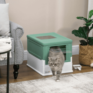 PawHut Hooded Cat Litter Box w/ Scoop
