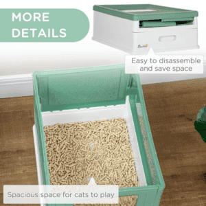 PawHut Hooded Cat Litter Box w/ Scoop