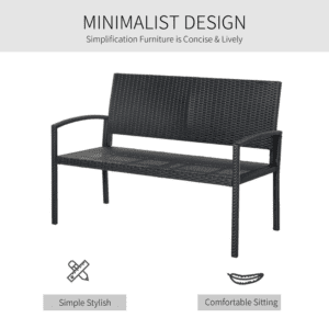 Outsunny 2 Seater Rattan Bench