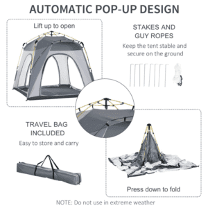 Outsunny 4 Man Pop Up Tent Automatic Outsunny 4 Man Pop Up Tent Automatic