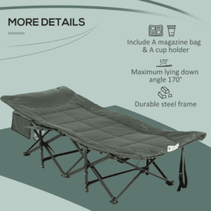 Outsunny Camping Bed w/ Carry Bag Magazine Bag