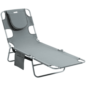 Outsunny Chaise Lounge Portable w/ Face Cavity