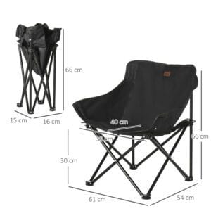 Outsunny Camping Chair w/ Carrying Bag Folding