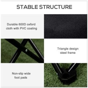 Outsunny Camping Chair w/ Carrying Bag Folding