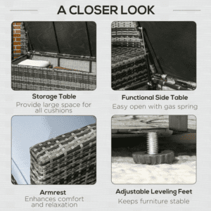 Outsunny 6pc Patio Rattan Sofa Set Grey