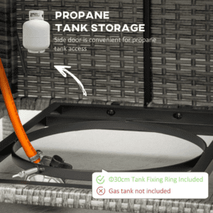 Outsunny Gas Fire Pit Table w/ Rain Cover