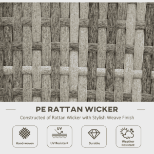 Outsunny Gas Fire Pit Table w/ Rain Cover