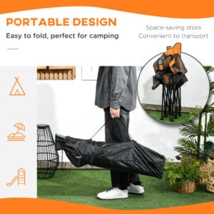 Outsunny Camping Chair w/ Footrest Backrest