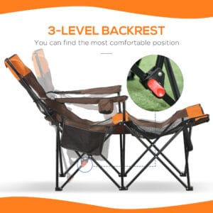 Outsunny Camping Chair w/ Footrest Backrest