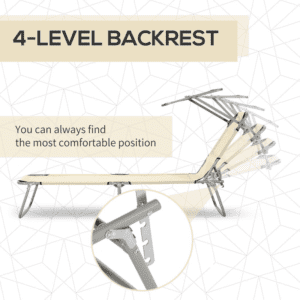 Outsunny Chair Sun Lounger With Sunshade