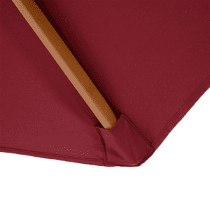 Outsunny 3m Fir Wood Parasol Wine Red
