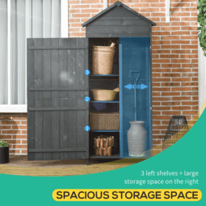 Outsunny Wooden Shed Storage Cabinet