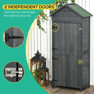 Outsunny Wooden Shed Storage Cabinet