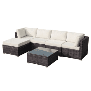 Outsunny 6pc Rattan Sofa Furniture Set