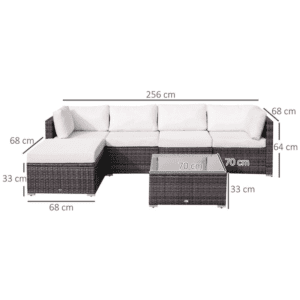 Outsunny 6pc Rattan Sofa Furniture Set