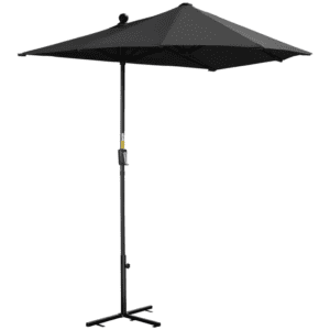 Outsunny Half Garden Parasol with Crank 2m