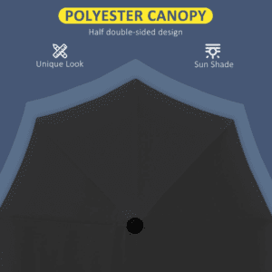 Outsunny Half Garden Parasol with Crank 2m