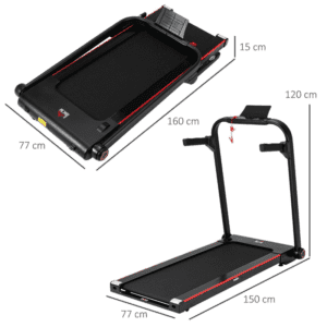 HOMCOM Electric Folding Treadmill with Monitor HOMCOM Electric Folding Treadmill with Monitor