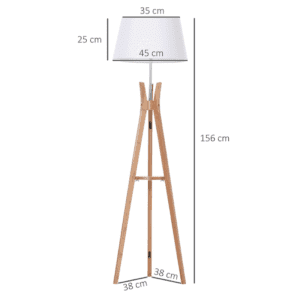 Homcom Tripod Floor Lamp w/ Fabric Shade