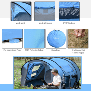 Outsunny Camping Tent Dome Pop-up Tent